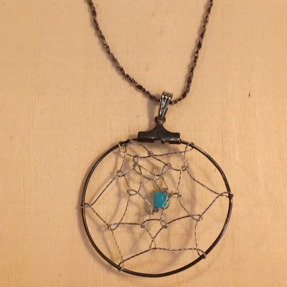 Vintage sterling silver dream catcher necklace